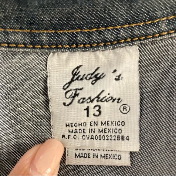 Judy’s Fashion Western Denim Pearl Snap Long Sleeve Shirt 13 - Picture 8 of 9